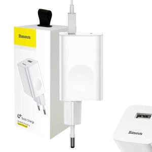 Chargeur rapide USB 3.0 Baseus - Blanc