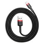 Câble USB Lightning Baseus Cafule 1,5A 2m - Noir et Rouge