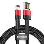 Câble USB Lightning réversible Baseus Cafule 2,4A 1m - Noir et Rouge