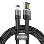Câble USB Lightning réversible Baseus Cafule 2.4A 1m - Gris et Noir