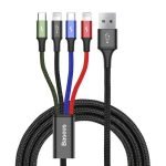 Câble USB rapide 4-en-1 - Baseus - USB-C / 2x Lightning / Micro USB 3,5A 1,2m - Noir