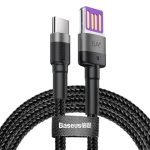 Câble USB-C Baseus Cafule Huawei SuperCharge, QC 3.0, 5A 1m - Noir et Gris