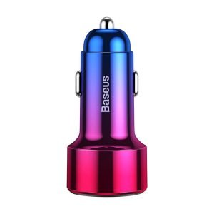 Chargeur de voiture Baseus Magic USB + USB-C QC 4.0 PD 45W - Rouge et Bleu