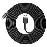 Câble USB Lightning 2A 3m Baseus Cafule - Noir et Gris