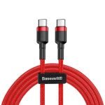 Câble de charge rapide USB Type-C 60W - Baseus Cafule PD2.0 - 2m Rouge