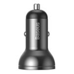 Chargeur de voiture avec affichage Baseus, 2x USB, 4,8A, 24W - Gris