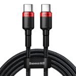 Câble de charge rapide USB Type-C Baseus Cafule PD2.0 100W (20V 5A) 2m - Rouge et Noir