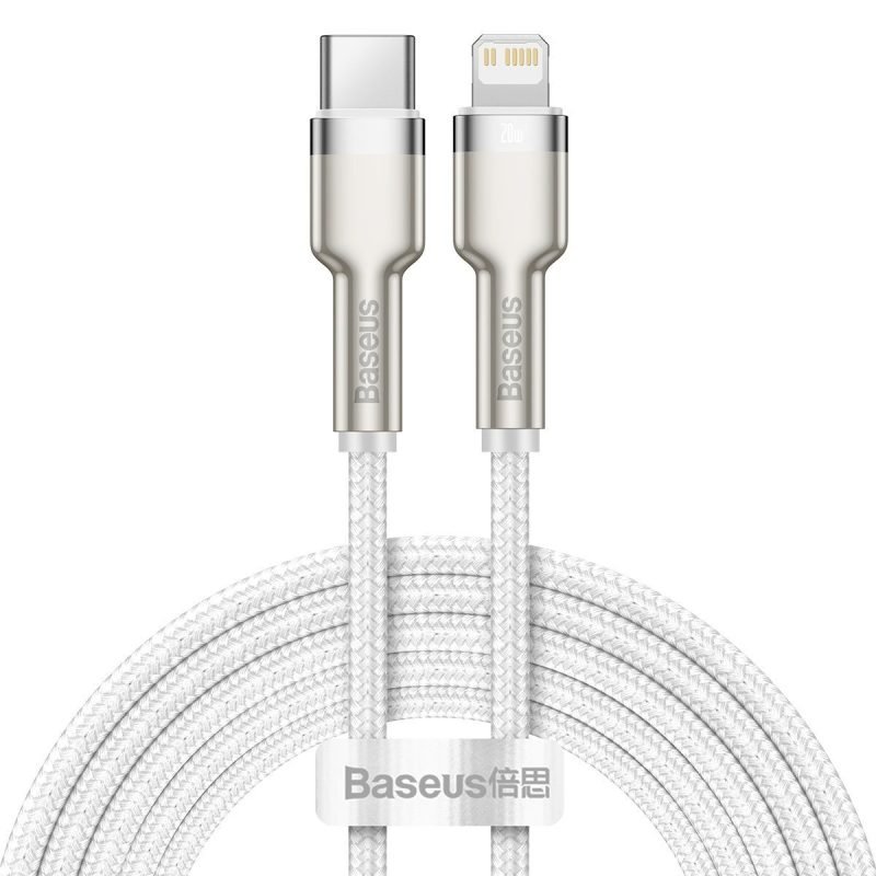 Câble USB-C vers Lightning Baseus Cafule PD 20W 2m - Blanc