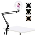 Bras support de bureau Puluz avec Anneau LED de 20cm pour Vlogging - Modèle PKT3089B