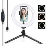 Trépied Puluz avec anneau LED 20cm pour Vlogging - PKT3073B