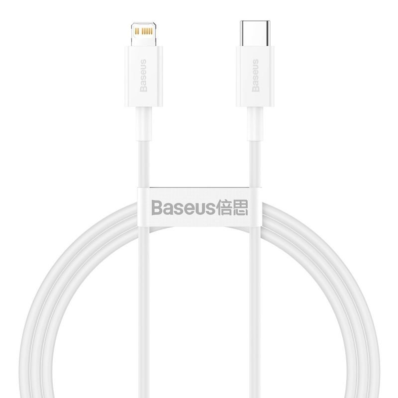 Câble USB-C vers Lightning Baseus Superior Series, 20W PD, 1m - Blanc
