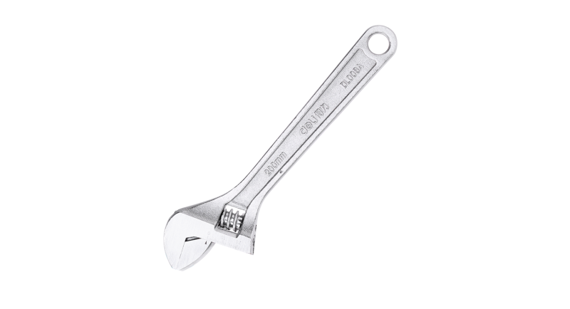 Clé à molette réglable 8" - Deli Tools EDL008A - Argenté
