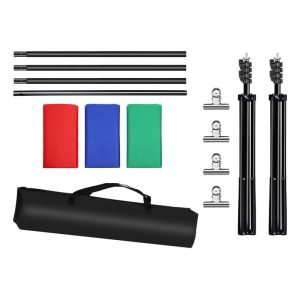 Support de fond pour studio photo Puluz 2x3m avec 3 toiles de fond PKT5205