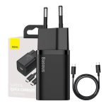 Chargeur Rapide Baseus Super Si 1C 25W avec Câble USB-C 1m - Noir