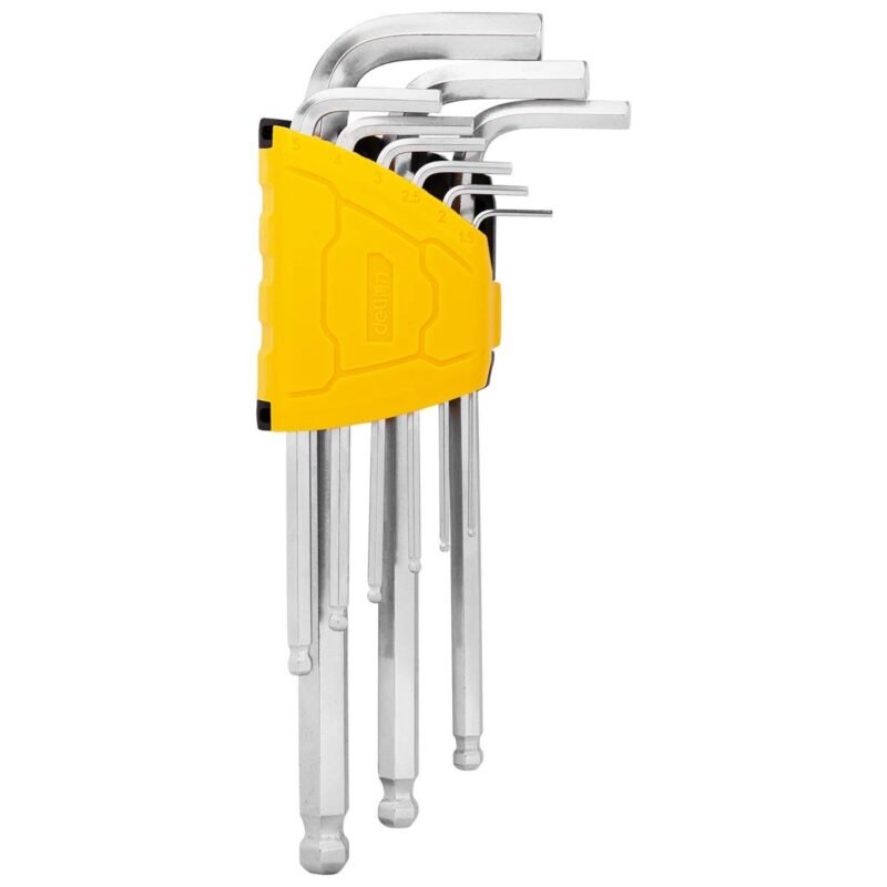 Jeu de clés hexagonales longues 1.5-10mm - Deli Tools EDL3088 - Argenté