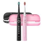 Brosses à dents soniques avec tête et étui FairyWill FW-507 - Noir et Rose