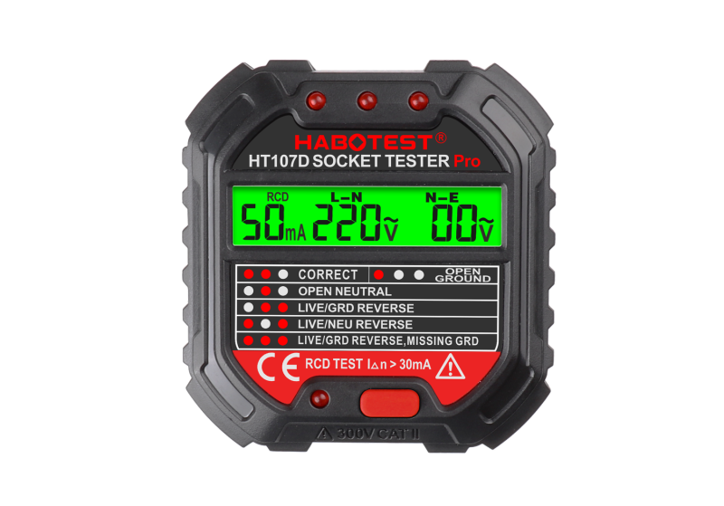 Testeur de prise avec affichage numérique - Habotest HT107D