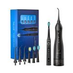 Brosse à dents sonique avec kit de pointes et hydrojet - FairyWill FW-507+FW-5020E - Noir