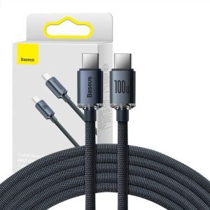 Câble USB-C vers USB-C Baseus Crystal Shine, 100W, 2m - Noir