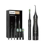 Brosse à dents sonique avec embouts et hydrojet FairyWill FW-5020E + FW-E11 - Noir