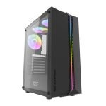 Boîtier d'ordinateur Darkflash DK151 LED avec 3 ventilateurs - Noir