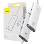 Hub USB 4-en-1 Baseus Lite Series - 4x USB 3.0, 25cm - Blanc