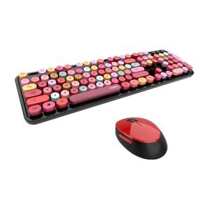 Ensemble clavier et souris sans fil MOFII Sweet 2.4G - Noir & Rouge