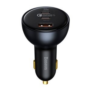 Chargeur de voiture Baseus Qualcomm, USB, 2x USB-C, 160W - Gris