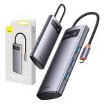 Hub 4 en 1 Baseus Metal Gleam Series, USB-C vers 4x USB 3.0