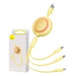 Câble USB 3-en-1 Baseus Bright Mirror 2 micro USB / USB-C / Lightning 3.5A 1.1m - Jaune