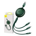 Câble 3-en-1 USB Baseus Bright Mirror 2 pour micro USB / USB-C / Lightning 1.1m - Vert