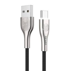 Câble USB vers USB-C Vipfan Fingerprint Touch Z04 - 3A, 1.2m, Noir
