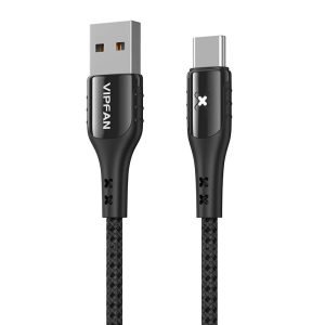Câble USB vers USB-C Vipfan Colorful X13 - 3A, 1.2m - Noir