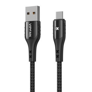 Câble USB vers Micro USB - Vipfan Colorful X13, 3A, 1.2m - Noir