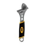Clé à molette ajustable avec poignée en plastique Deli Tools EDL30108, 8 pouces - Argent