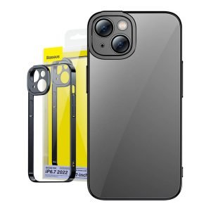 Coque transparente et verre trempé Baseus Glitter pour iPhone 14 Plus - Noir