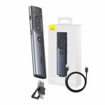Télécommande multifonctionnelle Baseus Orange Dot pour présentation, pointeur laser rouge - Gris