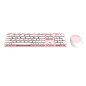 Ensemble clavier et souris sans fil MOFII Sweet 2.4G - Blanc et Rose