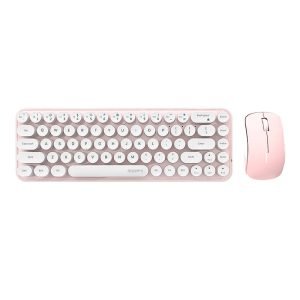 Ensemble clavier et souris sans fil MOFII Bean 2.4G - Blanc et Rose