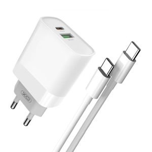 Chargeur mural XO L64 - USB + USB-C - 20W - Blanc