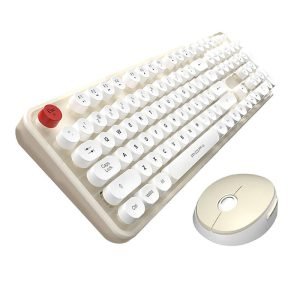 Ensemble clavier et souris sans fil MOFII Sweet 2.4G - Blanc et Beige