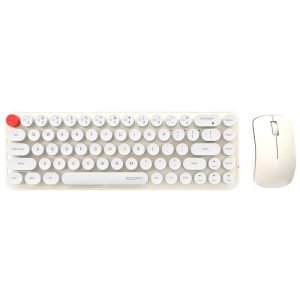 Ensemble clavier et souris sans fil MOFII Bean 2.4G - Blanc et Beige