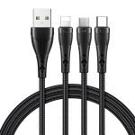 Câble 3-en-1 USB vers USB-C / Lightning / Micro USB - Mcdodo CA-6960 - 1,2m - Noir