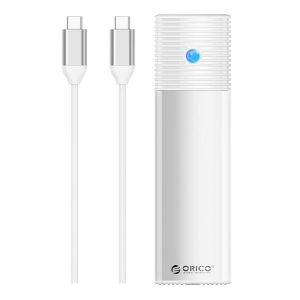 Boîtier externe M.2 SATA/NVMe, Orico PWDM2-G2-WH-EP, USB-C, 10Gbps - Argent