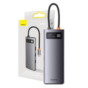 Hub 8-en-1 Baseus StarJoy Metal Glam Series - USB-C vers HDMI, 3 x USB 3.0, USB-C PD, RJ45, SD/TF