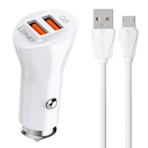 Chargeur de voiture LDNIO C511Q 2 USB avec câble MicroUSB