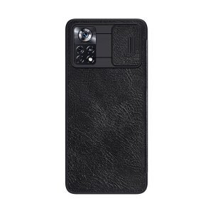 Étui en cuir Nillkin Qin Leather Pro pour Xiaomi Poco X4 Pro 5G - Noir