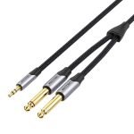 Câble audio mini jack 3.5mm vers 2x 6.5mm Vention BARHG 1.5m - Gris