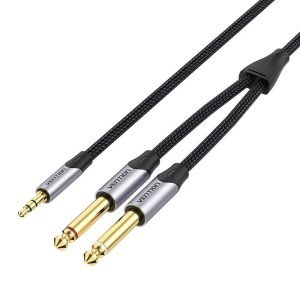 Câble audio mini jack 3.5mm vers 2x 6.5mm Vention BARHG 1.5m - Gris