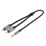 Câble audio 2xRCA vers 3.5mm - Vention BCNBD - 0,5m - Gris